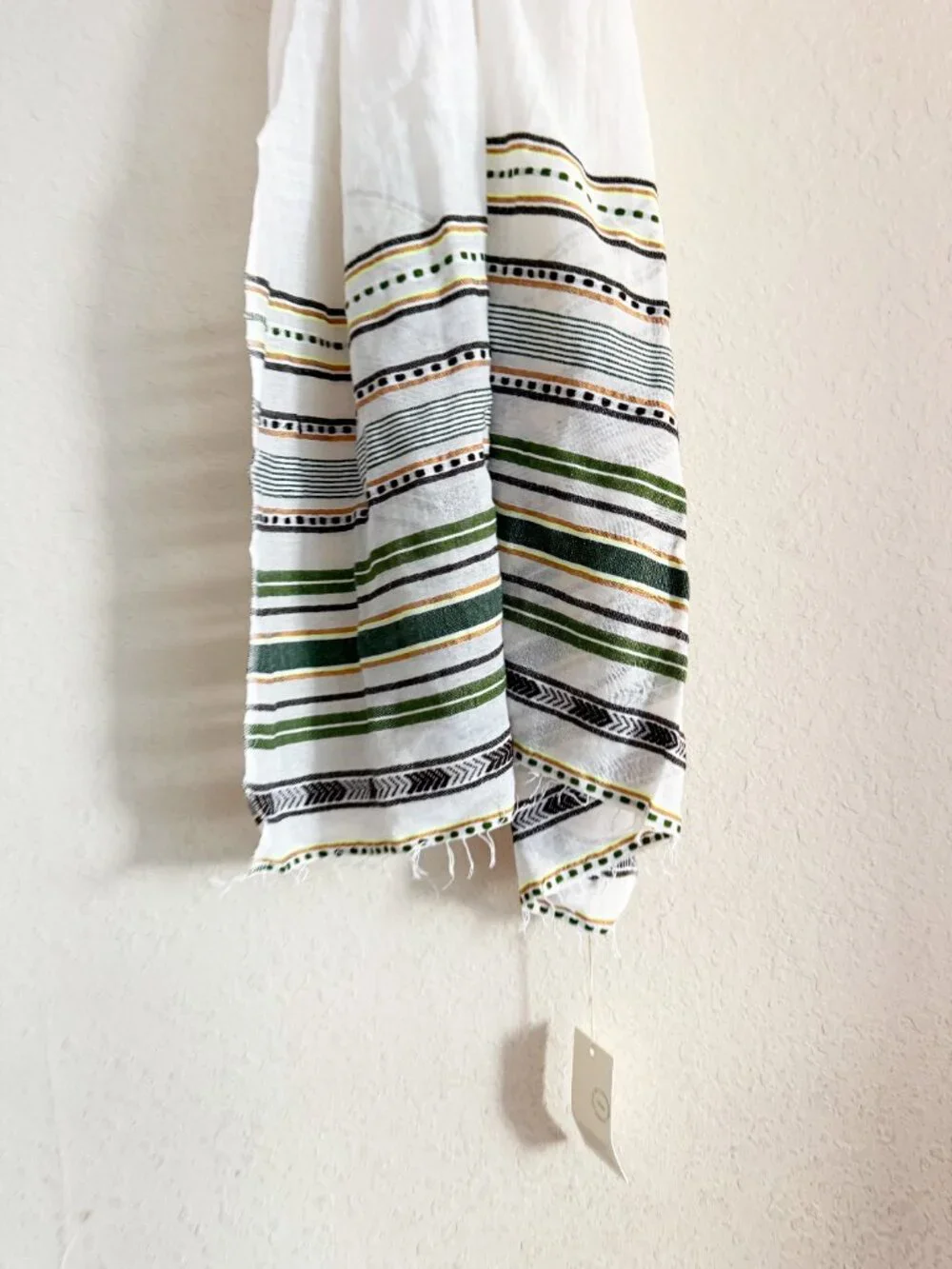 Lemlem One and Only Stripe Green Printed Scarf